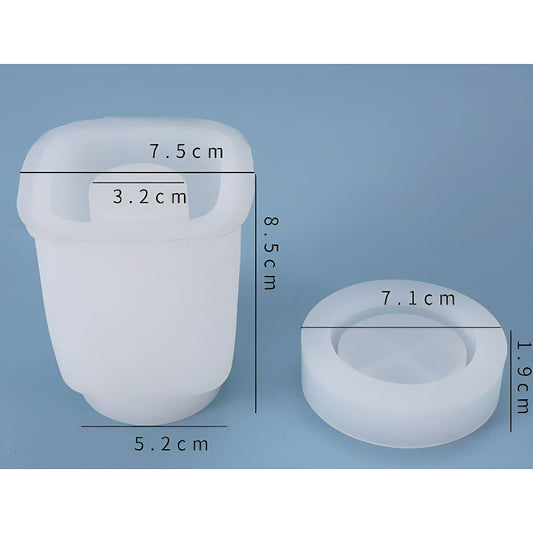 Small Round Silicone Jar Mould with Lid Insert (75mm x 85mm) image 0