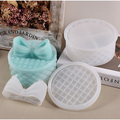 Round Gift Box Silicone Mould with Bow Lid image 4