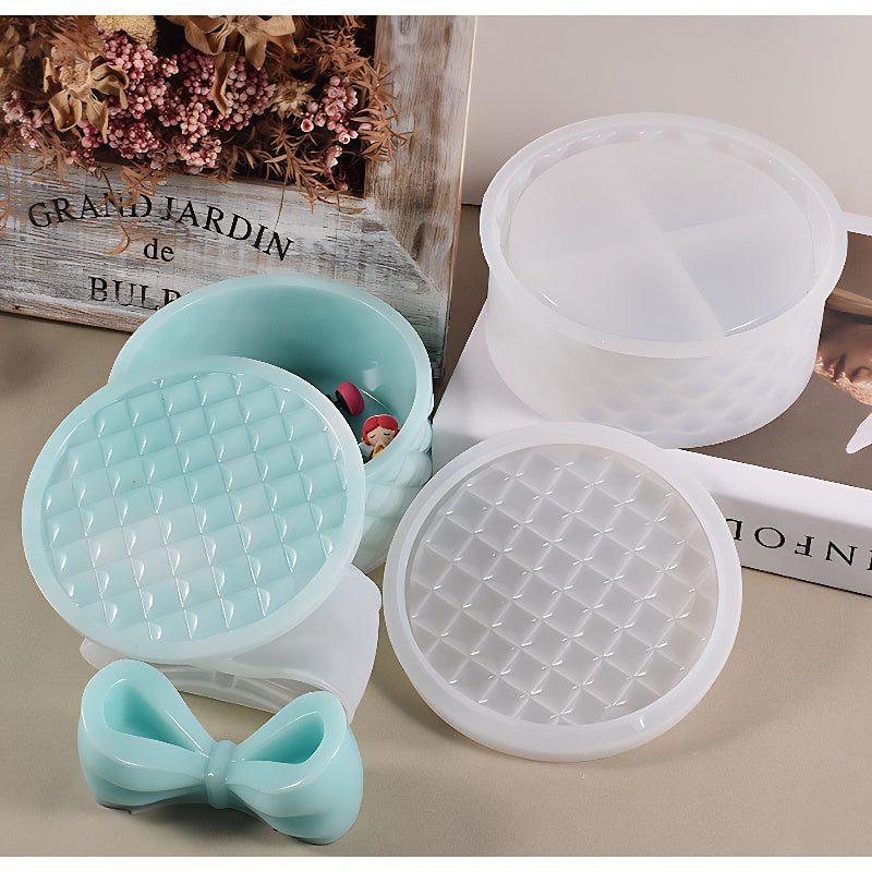 Round Gift Box Silicone Mould with Bow Lid image 11