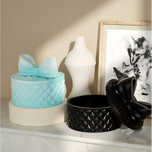 Round Gift Box Silicone Mould with Bow Lid image 1