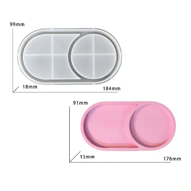 Dual-Cavity Oval Tray Silicone Mould image 4