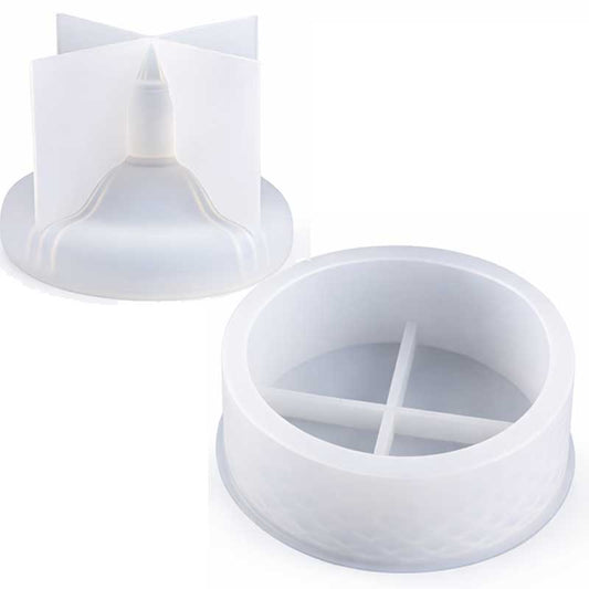 Round Storage Box Silicone Mould with Plain Lid image 0