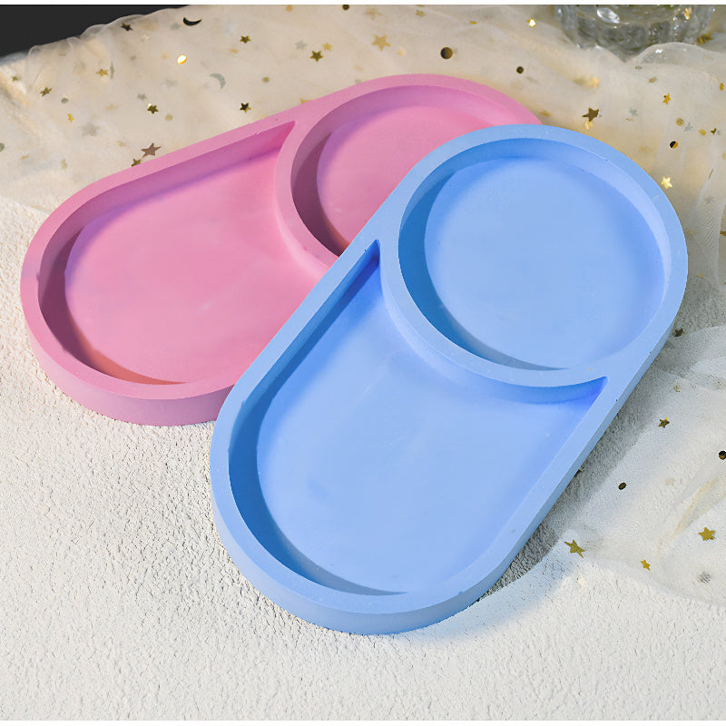 Dual-Cavity Oval Tray Silicone Mould image 2