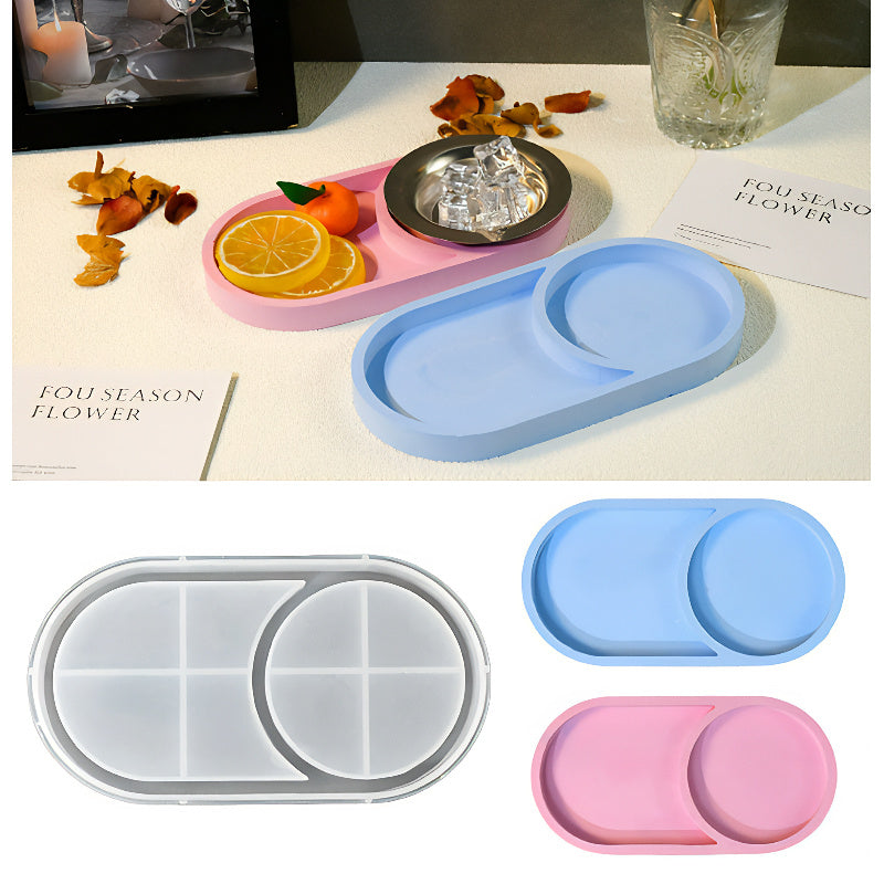 Dual-Cavity Oval Tray Silicone Mould image 7