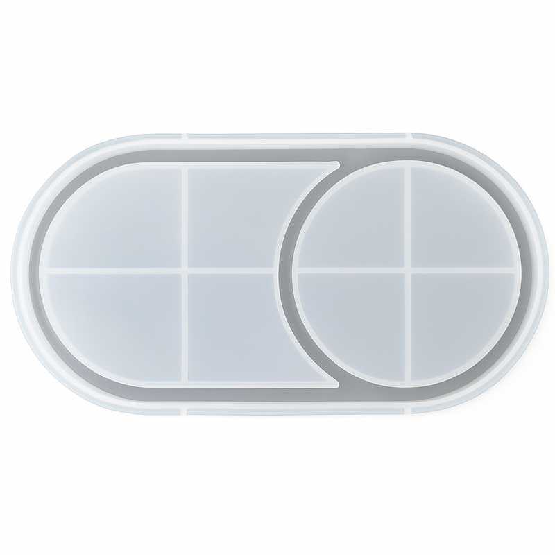 Dual-Cavity Oval Tray Silicone Mould image 0