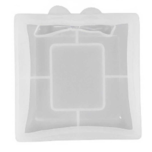 Square Tray Silicone Mould with Bow Detail image 0