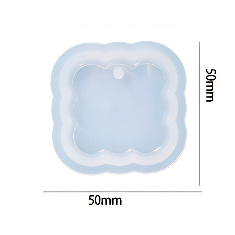 Scalloped Square Pendant Silicone Mould 50mm image 1