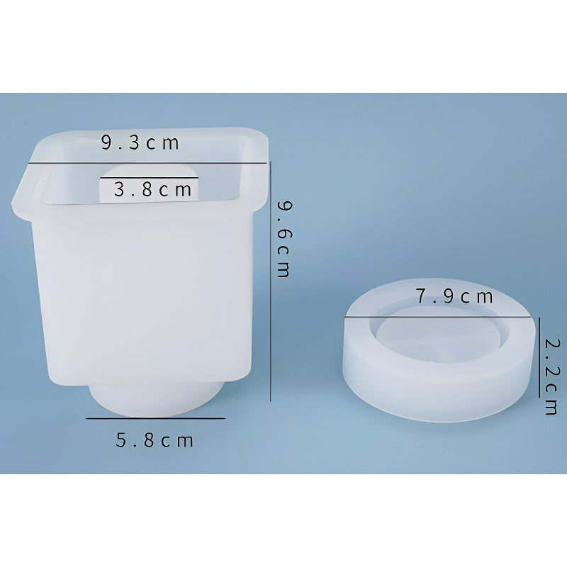 Square Silicone Jar Mould with Lid Insert (93mm x 96mm) image 0