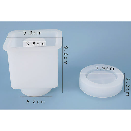 Square Silicone Jar Mould with Lid Insert (93mm x 96mm) image 0