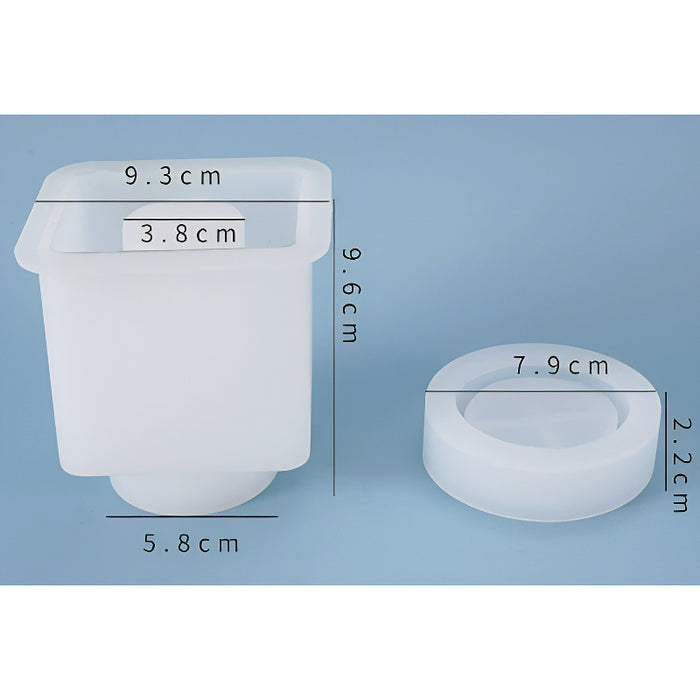Square Silicone Jar Mould with Lid Insert (93mm x 96mm) image 0