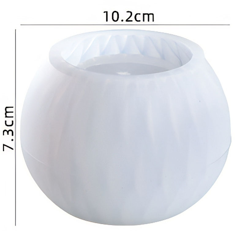 Rounded Ribbed Pot Silicone Mould (102mm x 73mm) image 1