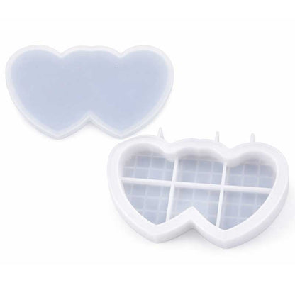 Double Heart Storage Box Silicone Mould image 0
