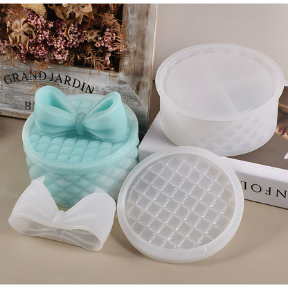 Round Gift Box Silicone Mould with Bow Lid image 2