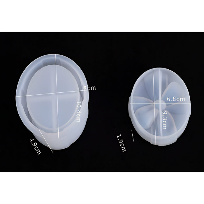 Oval Silicone Jar Mould with Segmented Insert (80mm x 104mm) image 0
