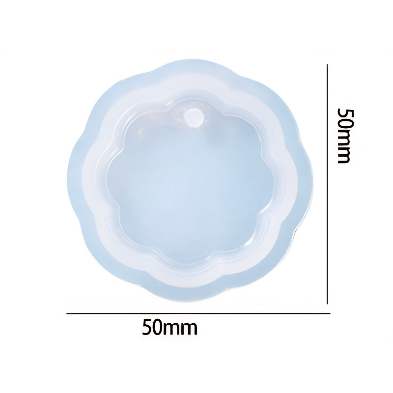 Scalloped Square Pendant Silicone Mould 50mm x 50mm image 1