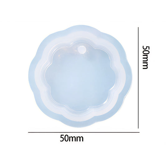 Scalloped Square Pendant Silicone Mould 50mm x 50mm image 1