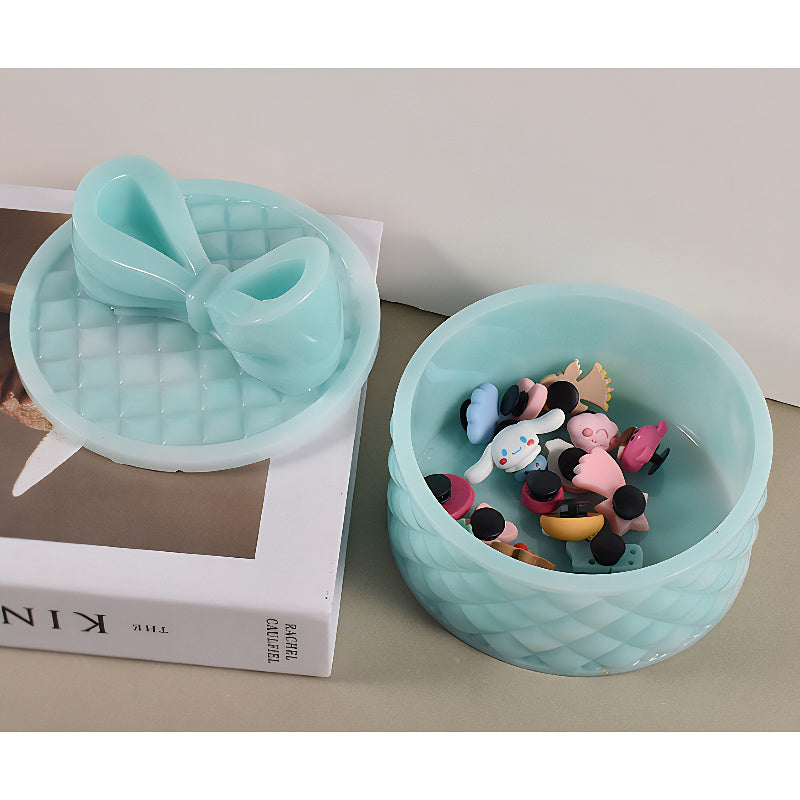 Round Gift Box Silicone Mould with Bow Lid image 3