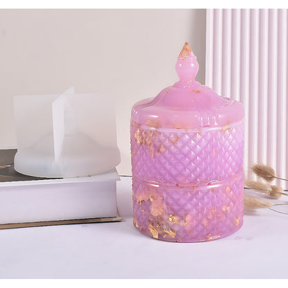 Round Storage Box Silicone Mould with Plain Lid image 5