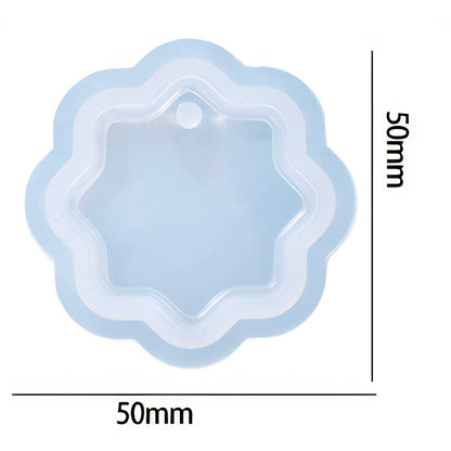 Scalloped Flower Pendant Silicone Mould 50mm x 50mm image 1