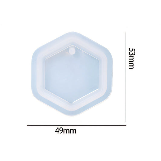 Hexagon Pendant Silicone Mould 49mm x 53mm image 1