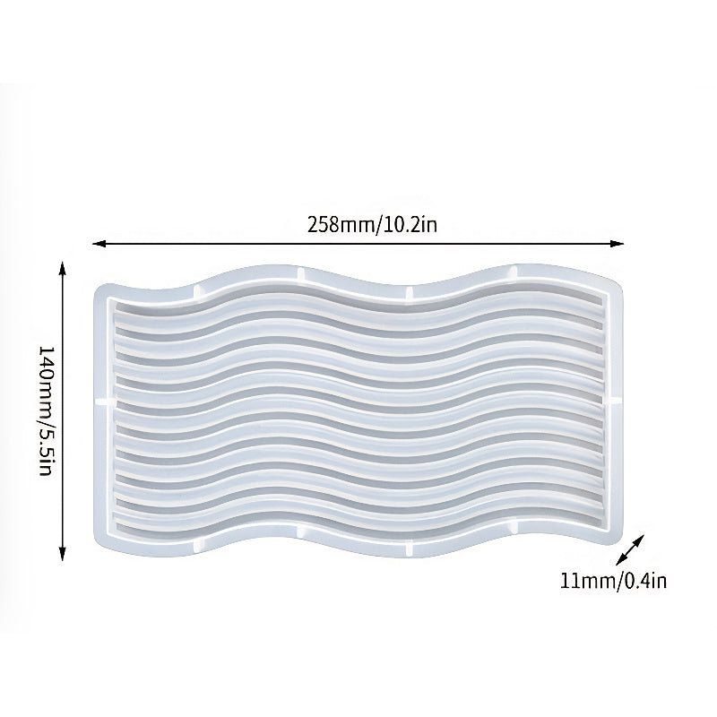 Wavy Ribbed Rectangular Tray Silicone Mould (258mm x 140mm) image 3