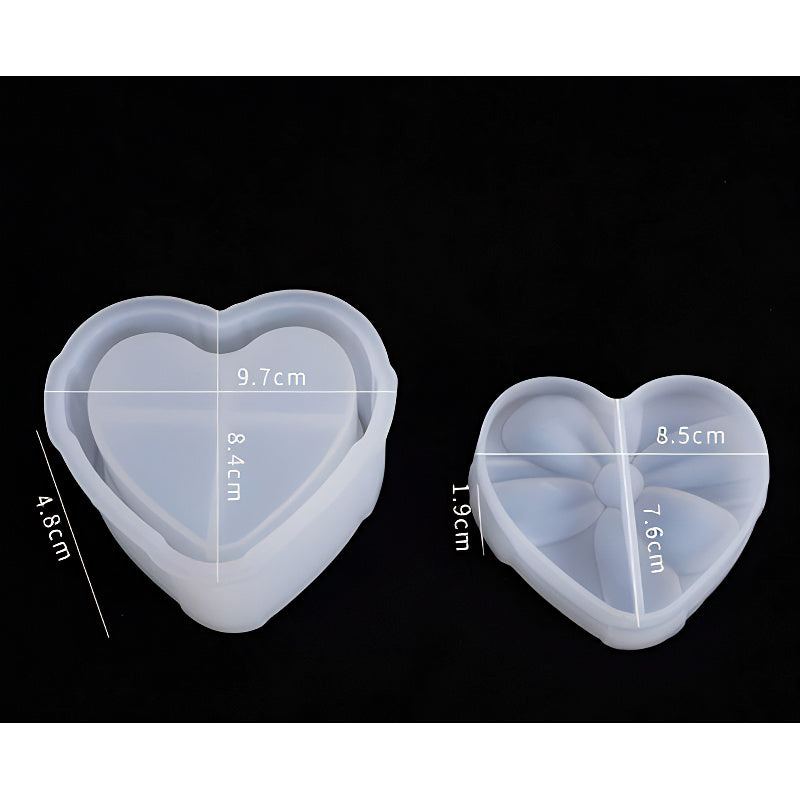 Heart Silicone Jar Mould with Segmented Insert (97mm x 84mm) image 0