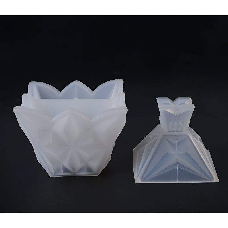Faceted Lidded Trinket Jar Silicone Mould image 3