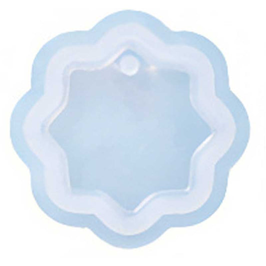 Scalloped Flower Pendant Silicone Mould 50mm x 50mm image 0