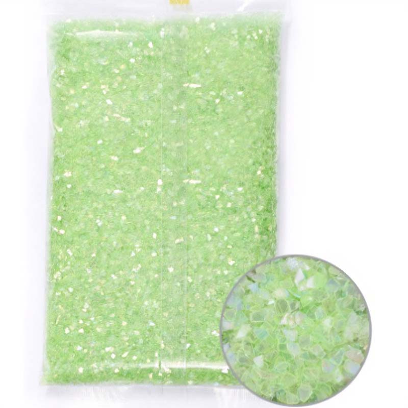 Green Iridescent Glass Flakes (450g) RS2017 image 0