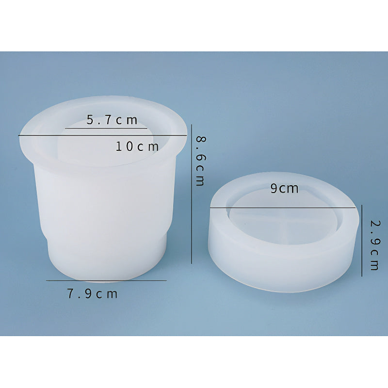 Round Silicone Jar Mould with Lid Insert (100mm x 86mm) image 0