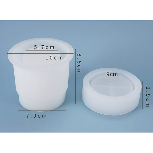 Round Silicone Jar Mould with Lid Insert (100mm x 86mm) image 0