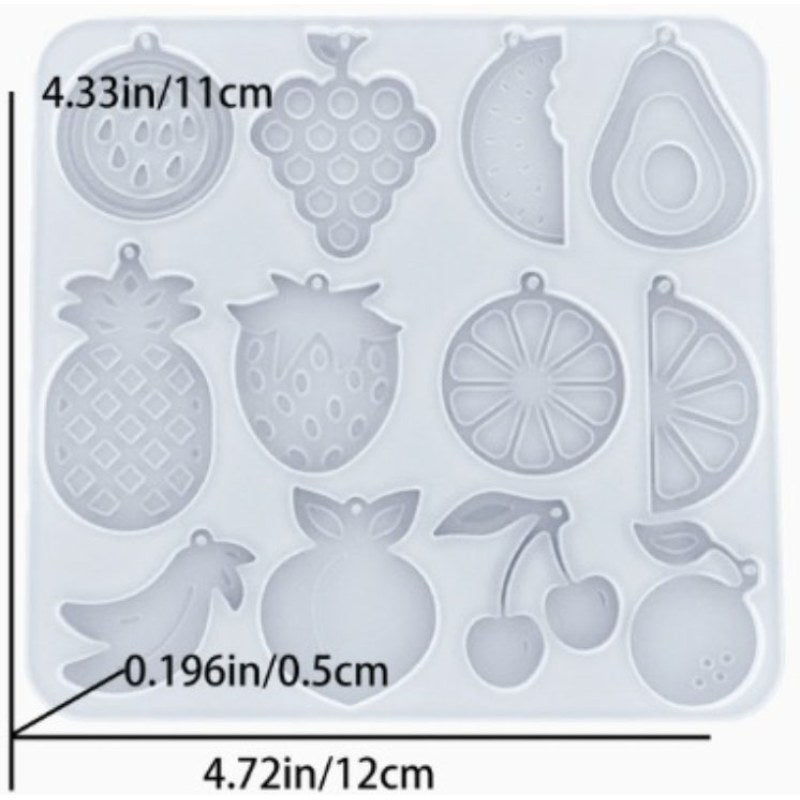 Resin Studio 11-Cavity Assorted Fruit Pendant Silicone Mould RSM5267 additional image 2