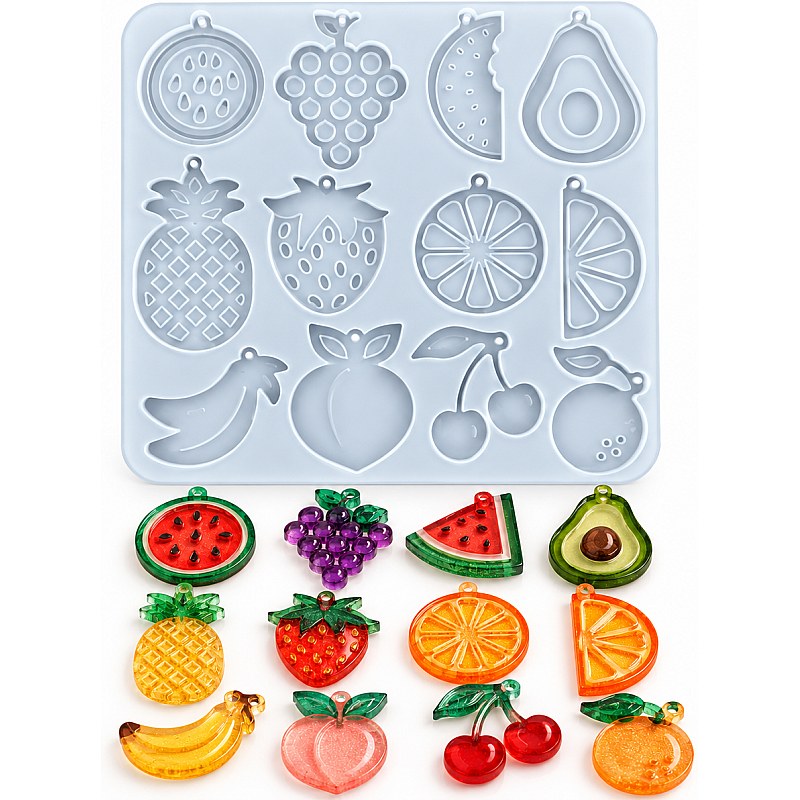 Resin Studio 11-Cavity Assorted Fruit Pendant Silicone Mould RSM5267