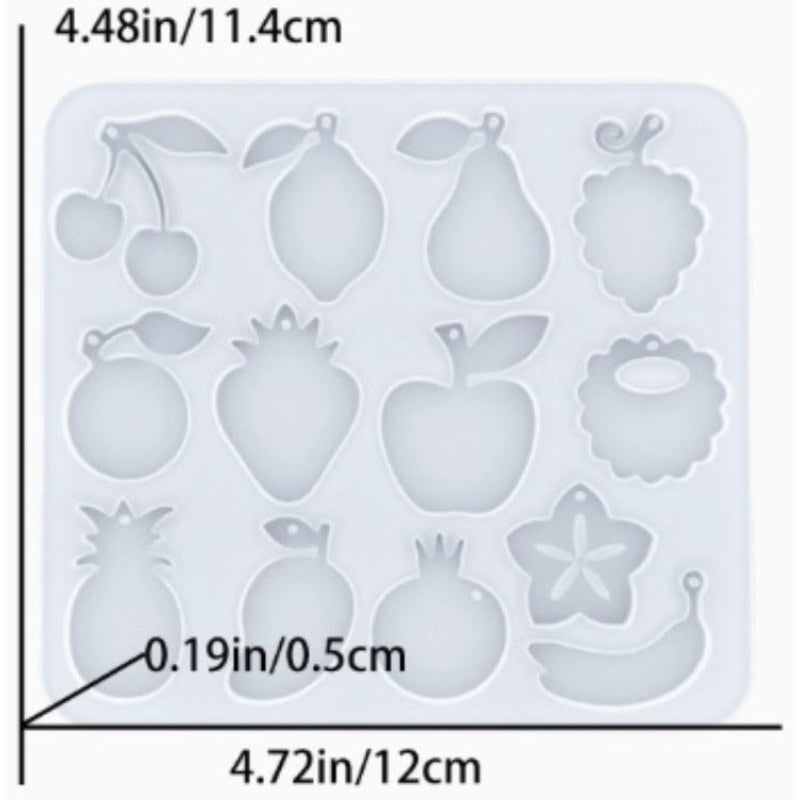 Resin Studio 12-Cavity Assorted Fruit Pendant Silicone Mould RSM5266 additional image 2