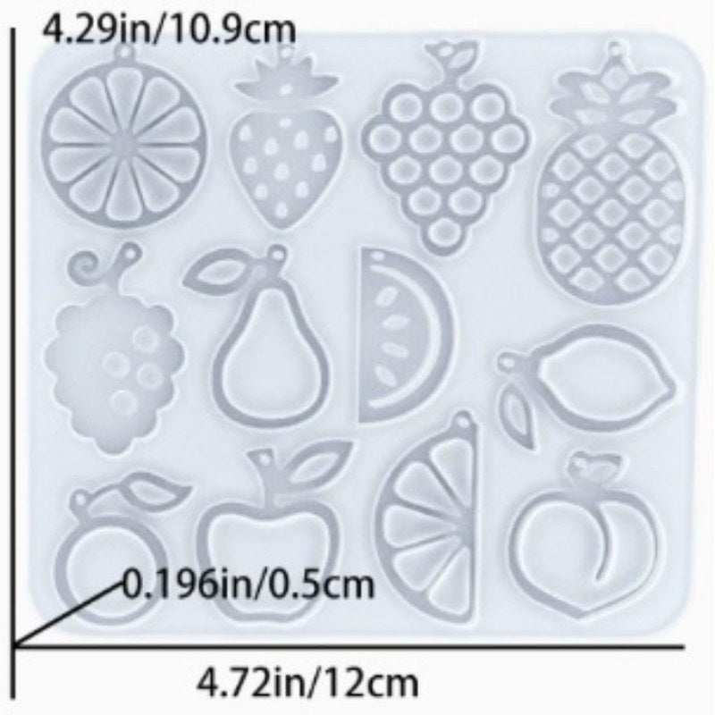 Resin Studio 12-Cavity Assorted Fruit Pendant Silicone Mould RSM5268 additional image 2