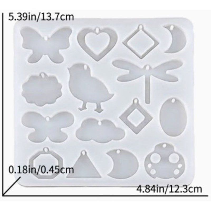 Resin Studio 14-Cavity Butterfly, Bird & Assorted Pendant Silicone Mould RSM5273 additional image 2