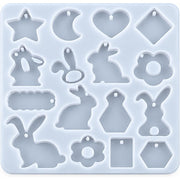 Resin Studio 16-Cavity Easter Bunny & Assorted Shapes Pendant Silicone Mould RSM5272