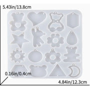 Resin Studio 16-Cavity Teddy Bear, Heart & Assorted Pendant Silicone Mould RSM5274 additional image 2