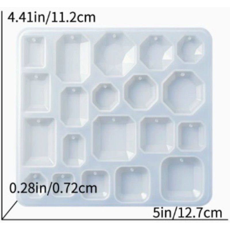 Resin Studio 20-Cavity Faceted Gemstone Pendant Silicone Mould RSM5252 additional image 2