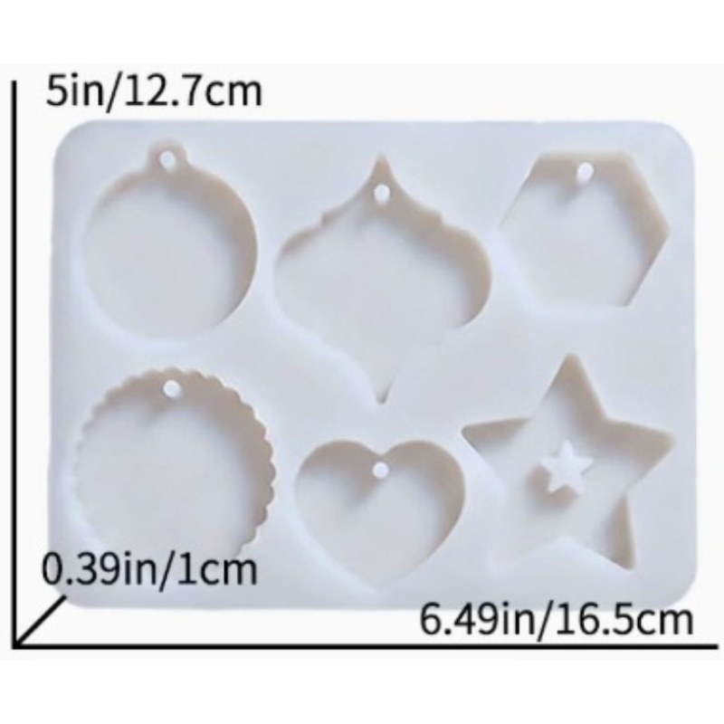 Resin Studio 6-Cavity Assorted Christmas Ornament Pendant Silicone Mould RSM5277 additional image 2
