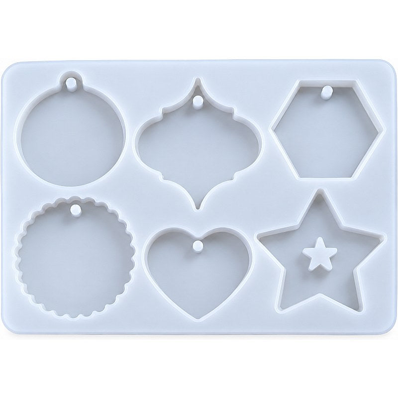 Resin Studio 6-Cavity Assorted Christmas Ornament Pendant Silicone Mould RSM5277