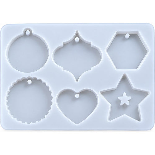 Resin Studio 6-Cavity Assorted Christmas Ornament Pendant Silicone Mould RSM5277