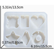 Resin Studio 6-Cavity Teddy Bear, Heart & Geometric Pendant Silicone Mould RSM5276 additional image 2