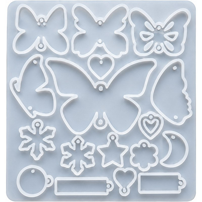 Resin Studio Butterfly and Mixed Shapes Silicone Pendant Mould RSM5232