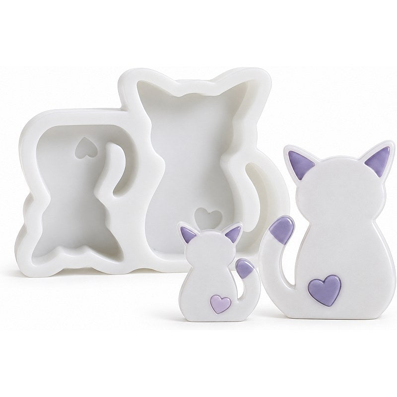 Resin Studio Cat Pair with Hearts Silicone Mould RSM5279