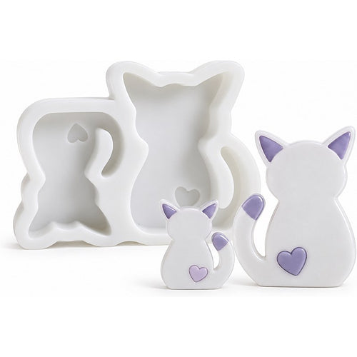 Resin Studio Cat Pair with Hearts Silicone Mould RSM5279