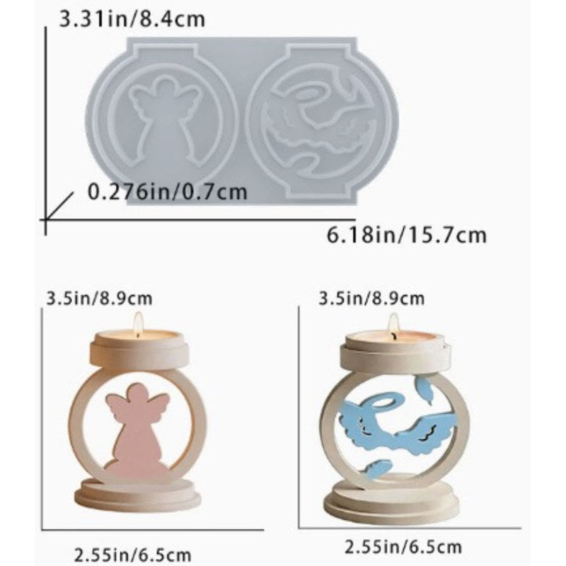 Resin Studio Christmas Angel & Flying Angel Tealight Holder Silicone Mould RSM5261 additional image 2