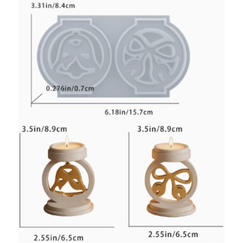 Resin Studio Christmas Bell & Bow Tealight Holder Silicone Mould RSM5260 additional image 2