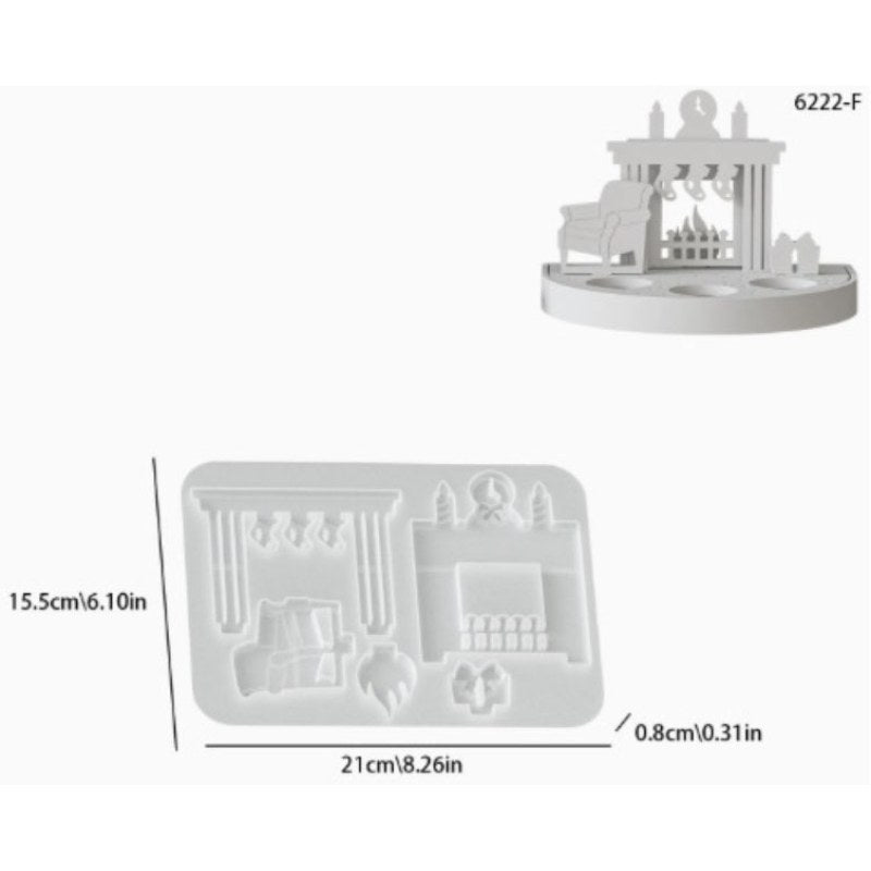 Resin Studio Christmas Fireplace Scene Silicone Mould RSM5187 additional image 2