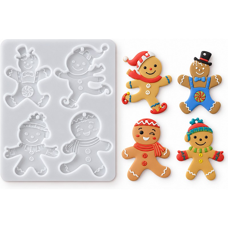 Resin Studio Christmas Gingerbread Decorations Silicone Mould RSM5227